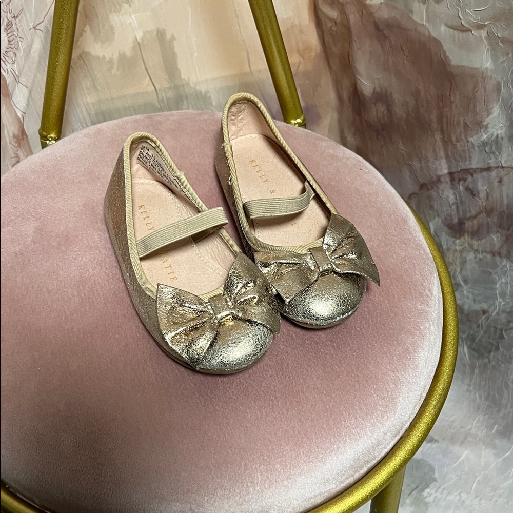 Gold Glitter Kids Ballet Flats